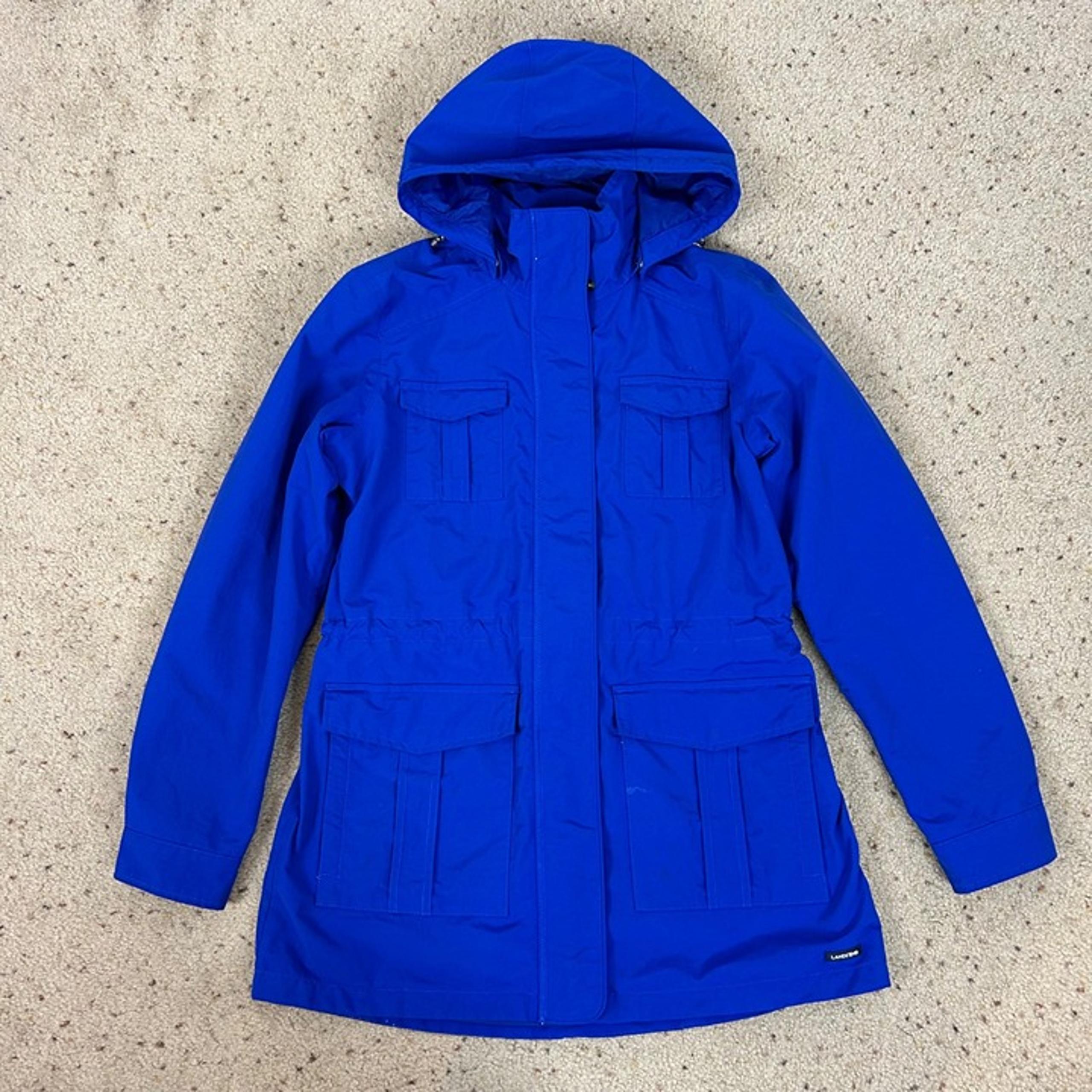 Lands End Hooded Waterproof Insulated Jacket Blue Size Small 6-8 Women's