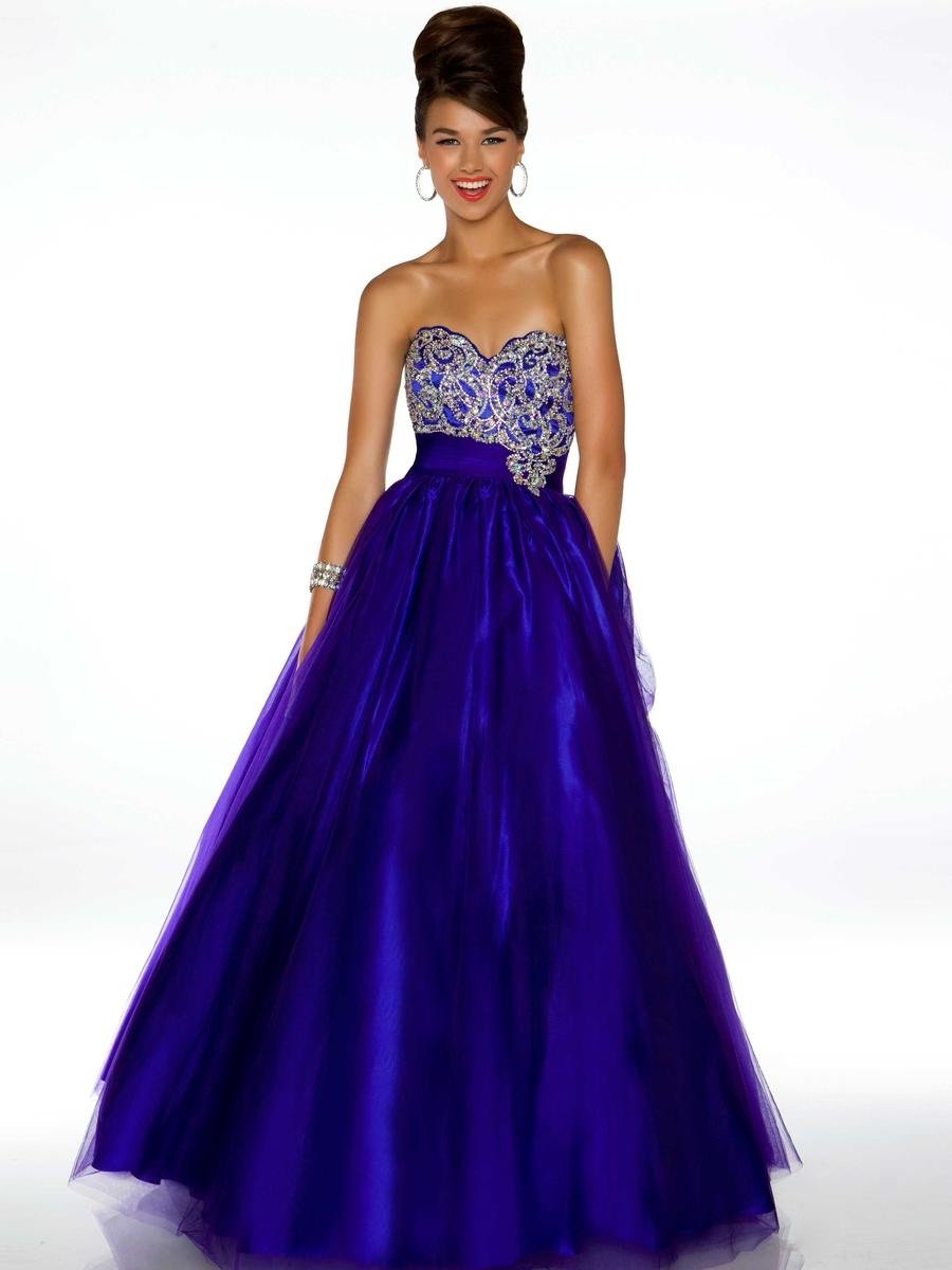 Mac Duggal Ball Gown, glass beaded, purple size 14