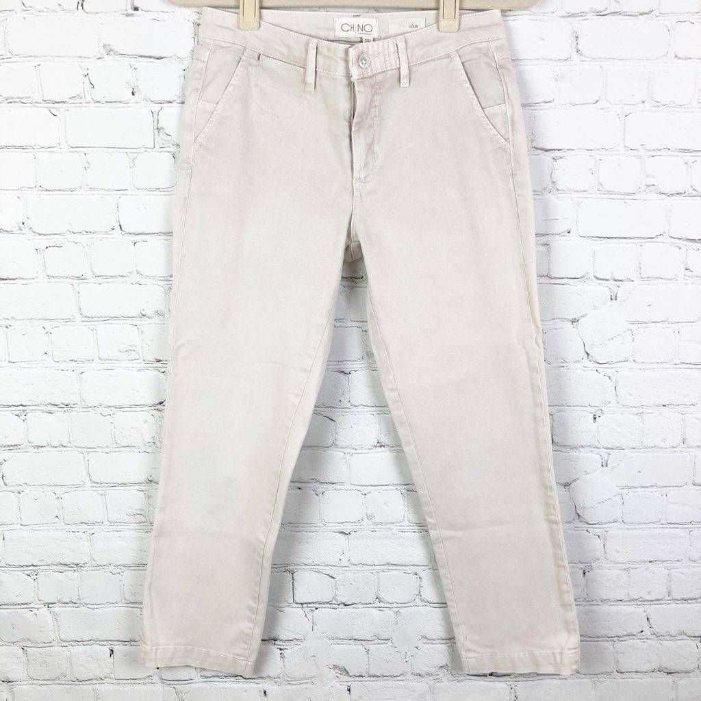 Anthro Chino Slim Trousers Khaki Sz 25