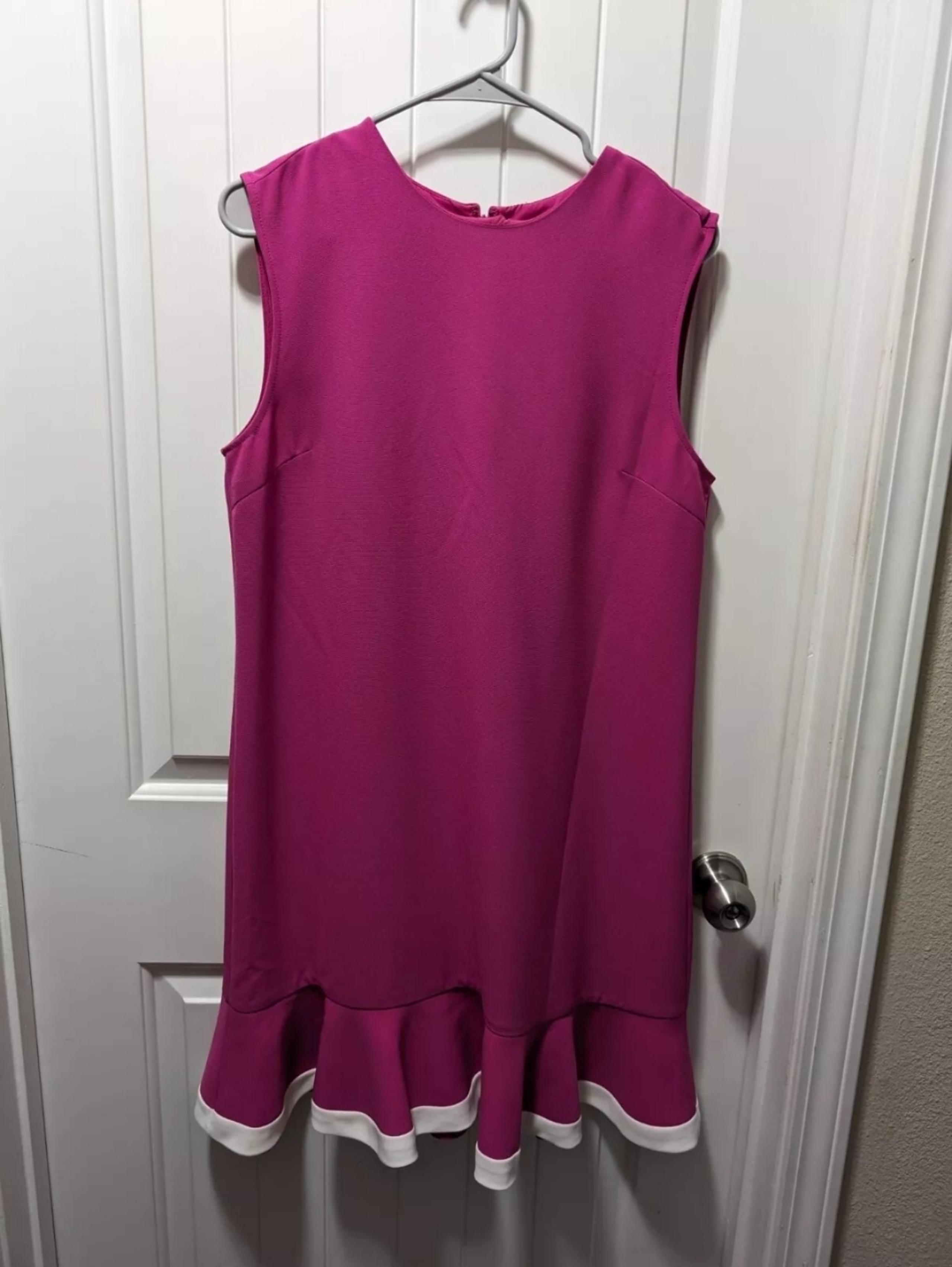 Victoria Beckham From Target Sleeveless Bright Pink Ruffle Hem size M
