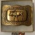 Vintage Metal Belt Buckle, Brass, Mouse, Wildlife, Nature, Maines Alaska, Nice