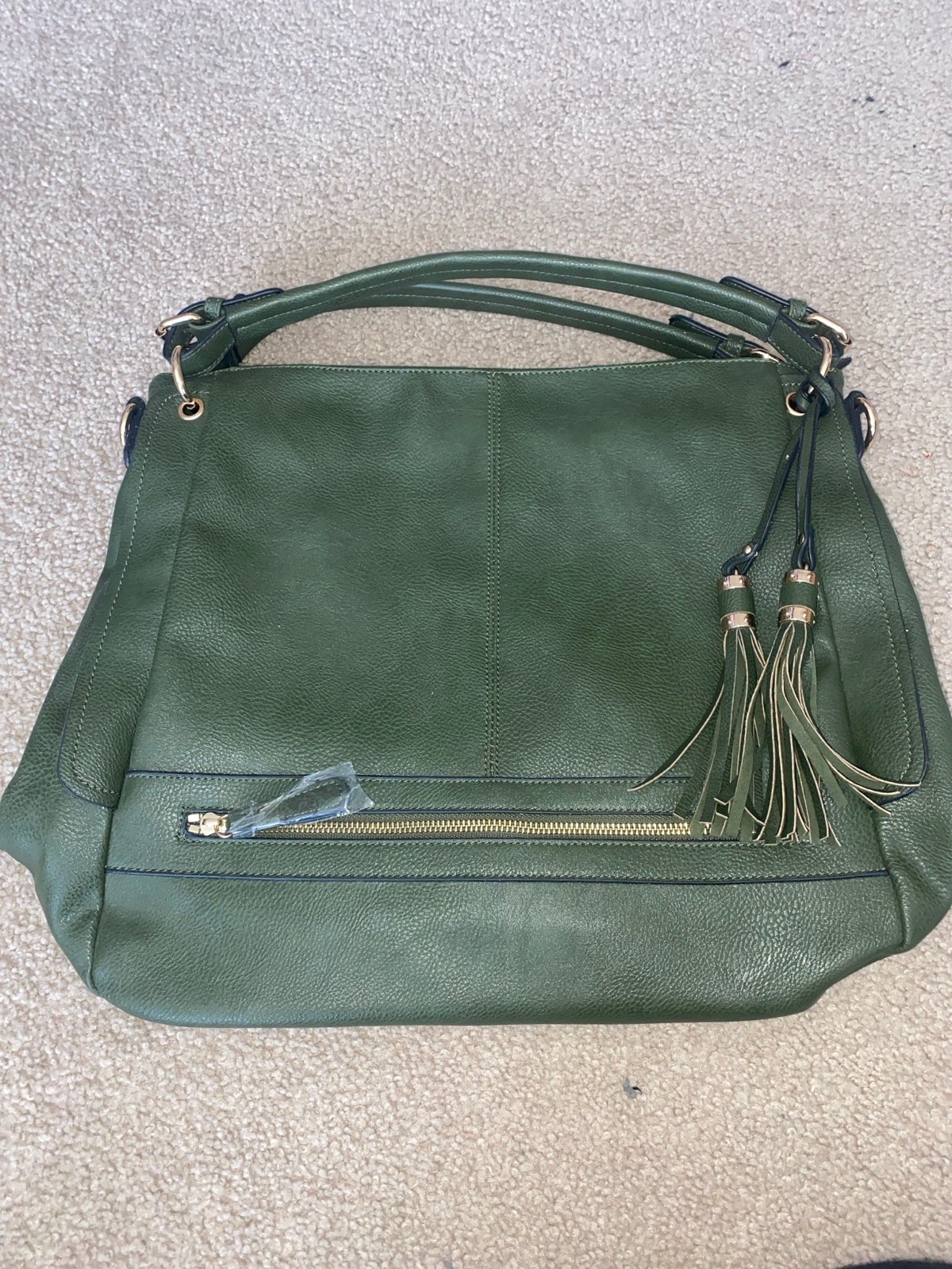 BRAND NEW NEVER USED Women’s Green Faux Leather Handbag