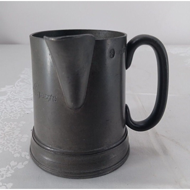1901-1910 Pewter Tavern Pot Pint John Warne Engraved Olde Cheshire Cheese 1667