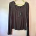Lulus Everyday Hunter Green Ribbed Long Sleeve Cropped Henley Top Size XL NWT