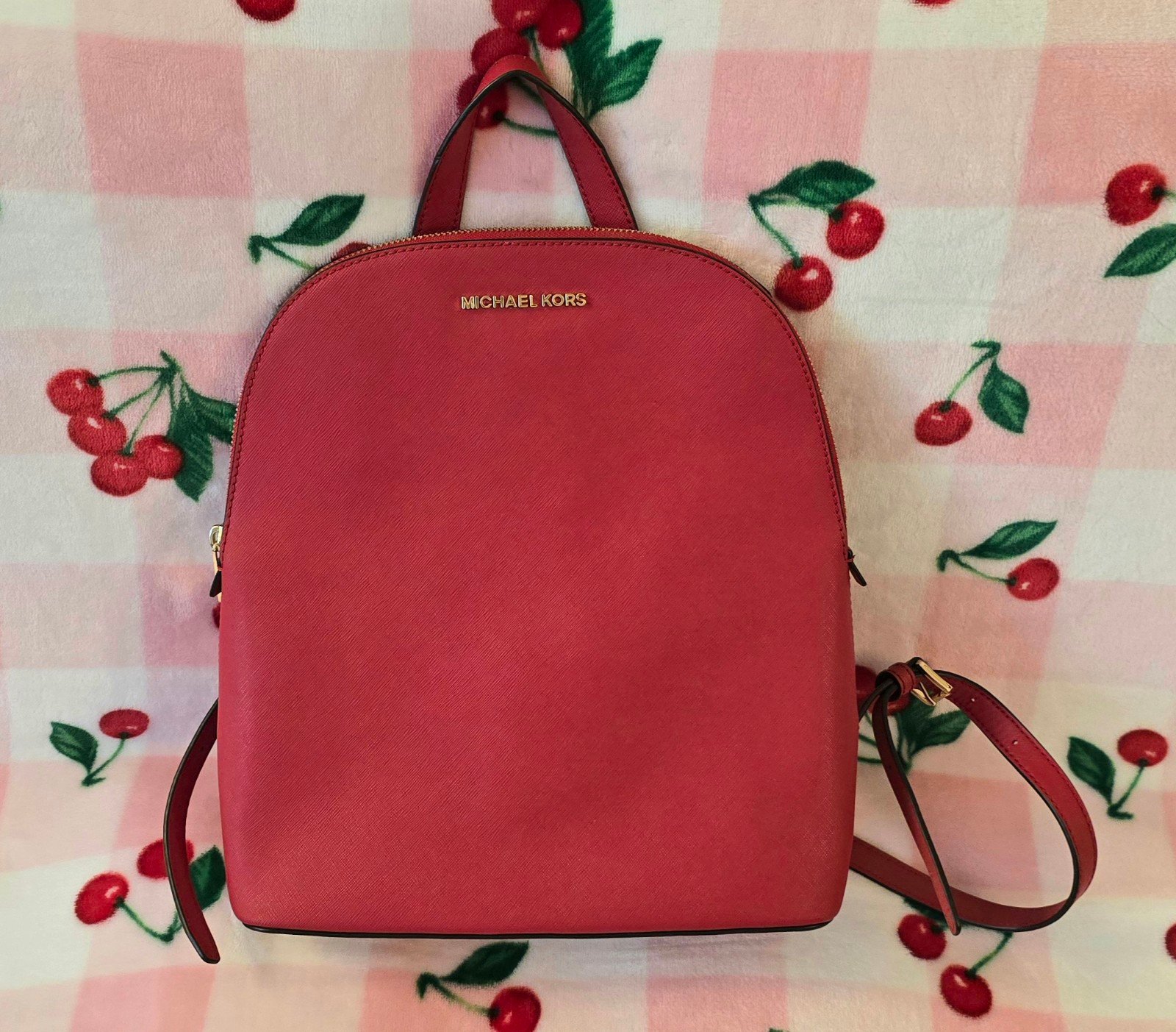Michael Kors Red Backpack