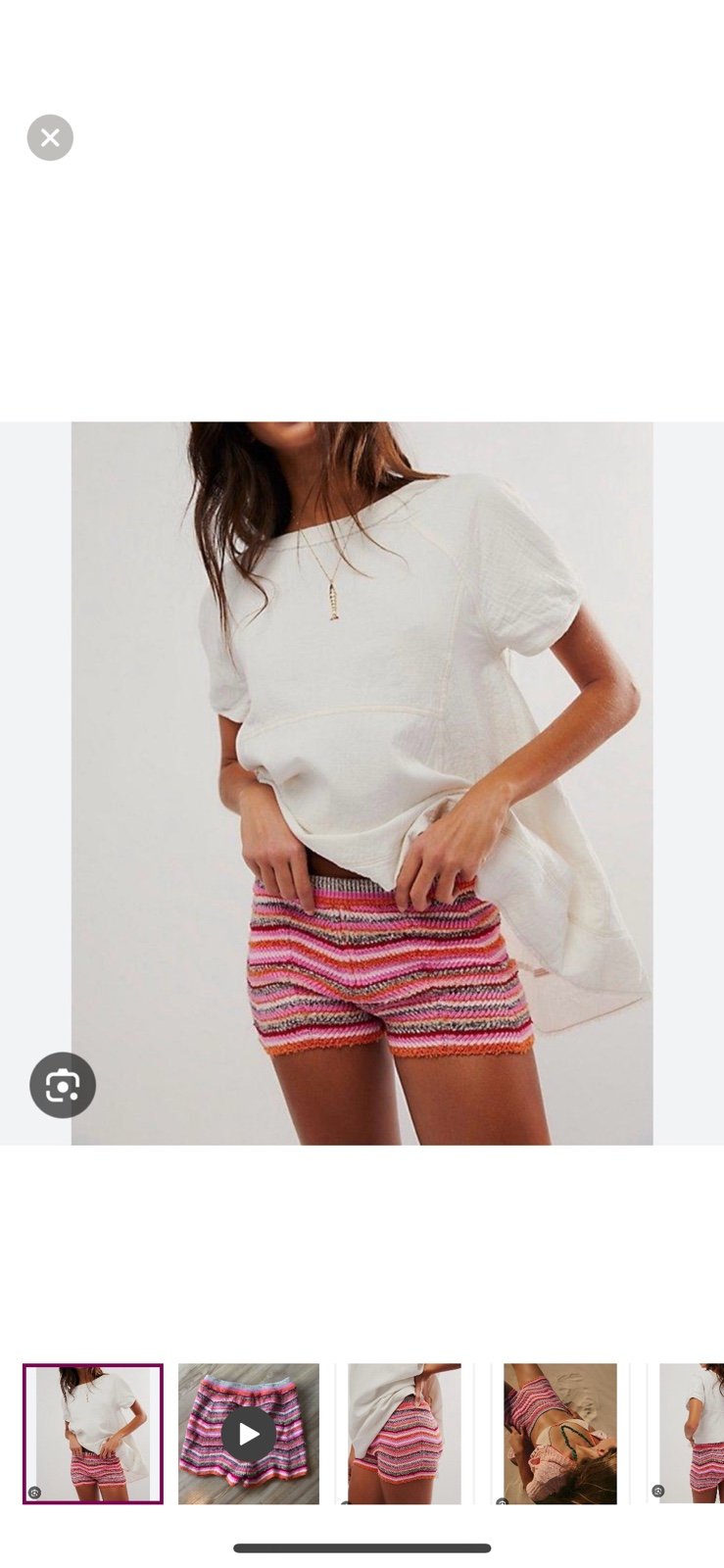 Free People Marisol Knit Swit Brief Shorts Pink Size Medium Size Medium