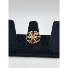Vintage 14kt Gold Amethyst fillagree Ring
