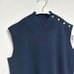 DoCLASSE Dark Blue Sleeveless Knit with Buttons, Navy, Size M