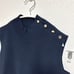 DoCLASSE Dark Blue Sleeveless Knit with Buttons, Navy, Size M