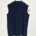 DoCLASSE Dark Blue Sleeveless Knit with Buttons, Navy, Size M