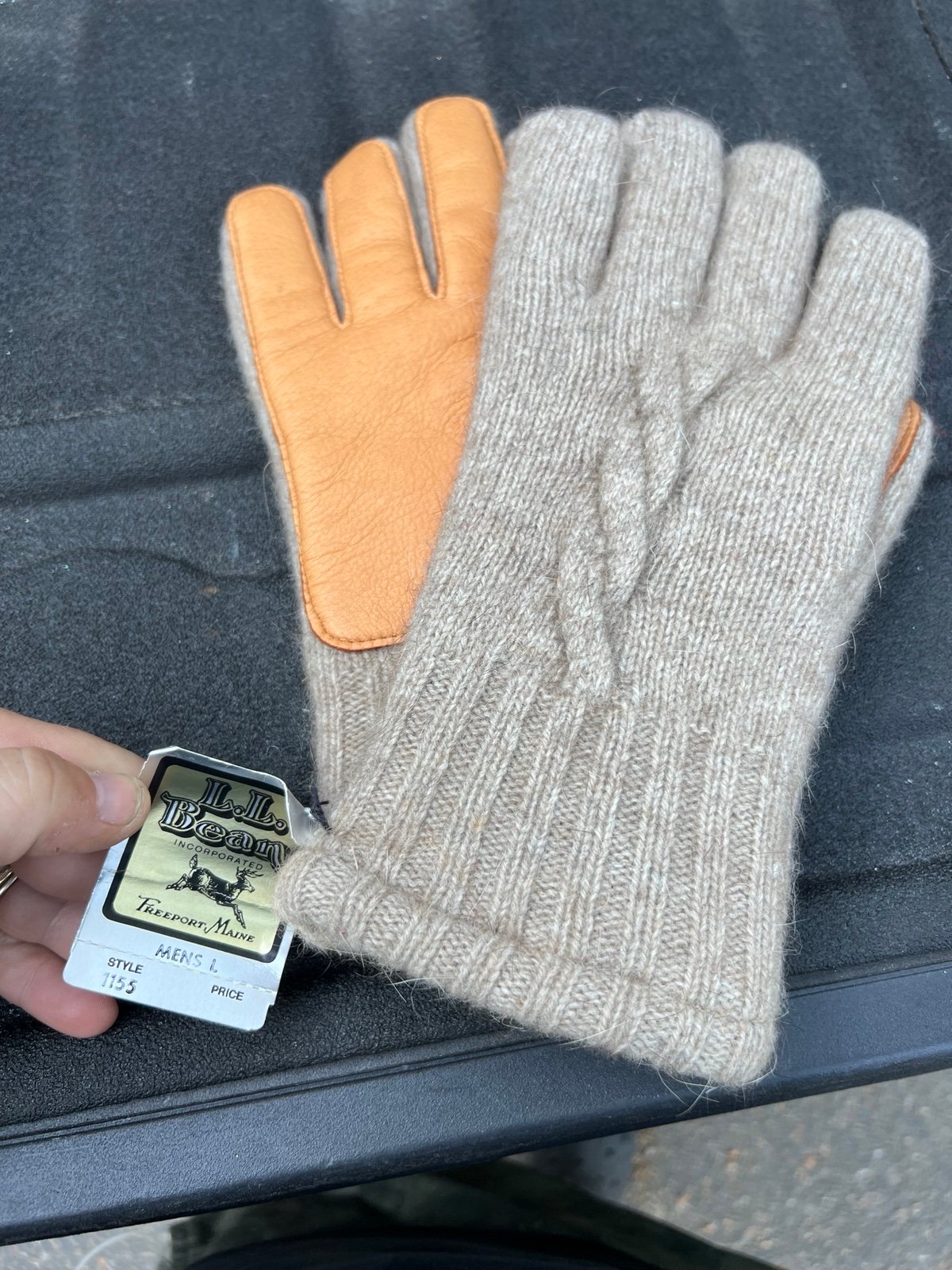 Vintage LL Bean S Sta-Soft Wool Deerskin Leather Palm Gloves new with tags
