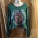 New Hello Kitty Women's size XL Teal Boxy Crop Tennis Playing Kitty Sweatshirt