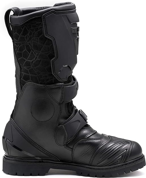 Winter thick-fleeced motorcycle boots with flat heels and buckle thigh-high boot