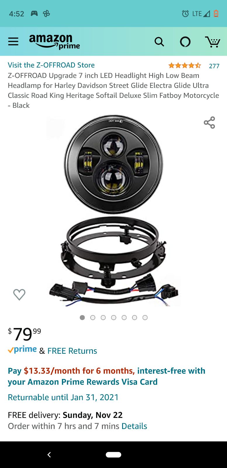 7-in LED headlight new open box