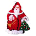 Vintage Santa Claus Christmas Wall Hanging Hook Rug Latch Completed 28 X 19