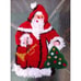 Vintage Santa Claus Christmas Wall Hanging Hook Rug Latch Completed 28 X 19