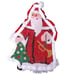 Vintage Santa Claus Christmas Wall Hanging Hook Rug Latch Completed 28 X 19