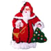 Vintage Santa Claus Christmas Wall Hanging Hook Rug Latch Completed 28 X 19