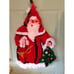 Vintage Santa Claus Christmas Wall Hanging Hook Rug Latch Completed 28 X 19