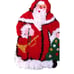 Vintage Santa Claus Christmas Wall Hanging Hook Rug Latch Completed 28 X 19