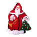 Vintage Santa Claus Christmas Wall Hanging Hook Rug Latch Completed 28 X 19