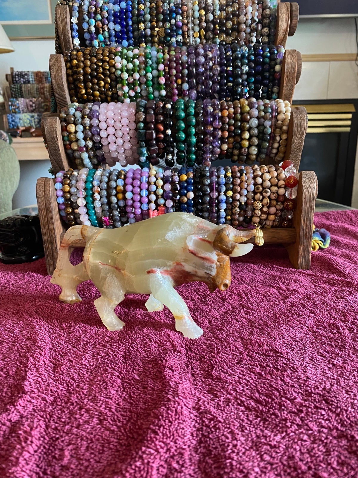 Vintage Green onyx bull rare jade one of a kind