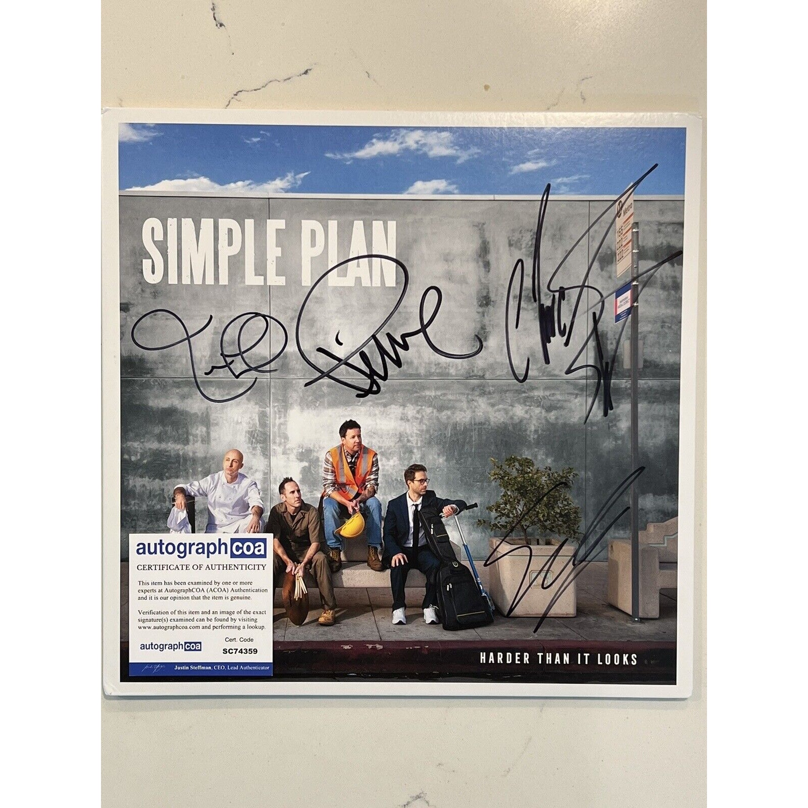 Simple Plan Harder Than It Looks SIGNED Yellow Translucent Vinyl LP /400 COA