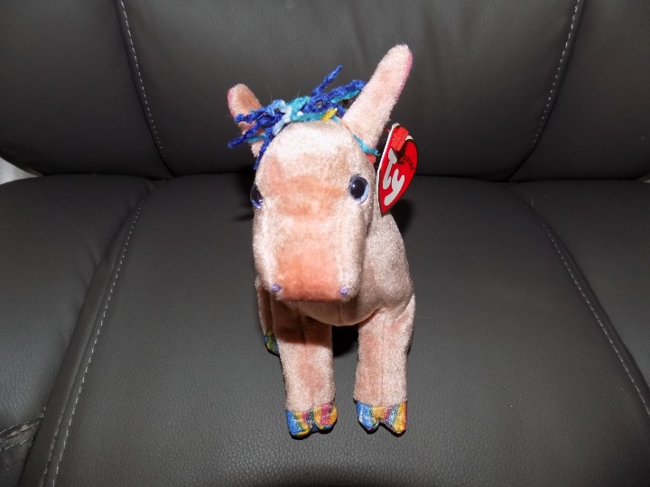 TY Beanie Baby The HORSE Zodiac Retired 2000 Rainbow Sparkle Hooves NEW