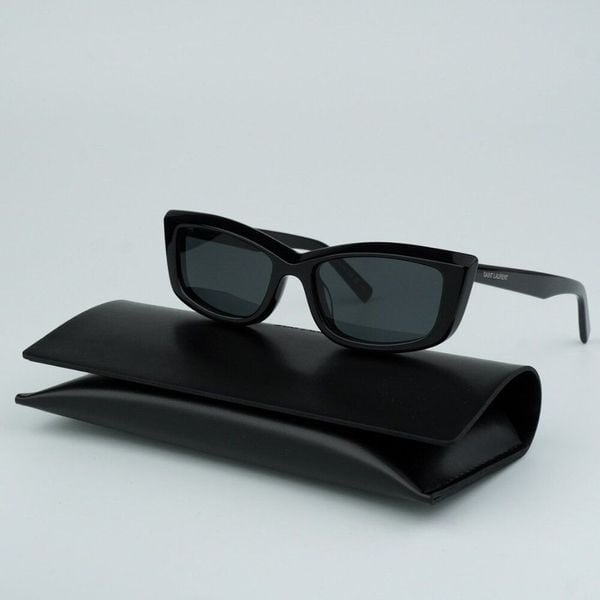 NEW Saint Laurent SL658 001 Black Rectangle Unisex Sunglasses