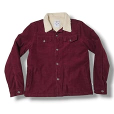 Cold Culture Corduroy Sherpa Collar Button Jacket Mens M Grunge Quilted Lined