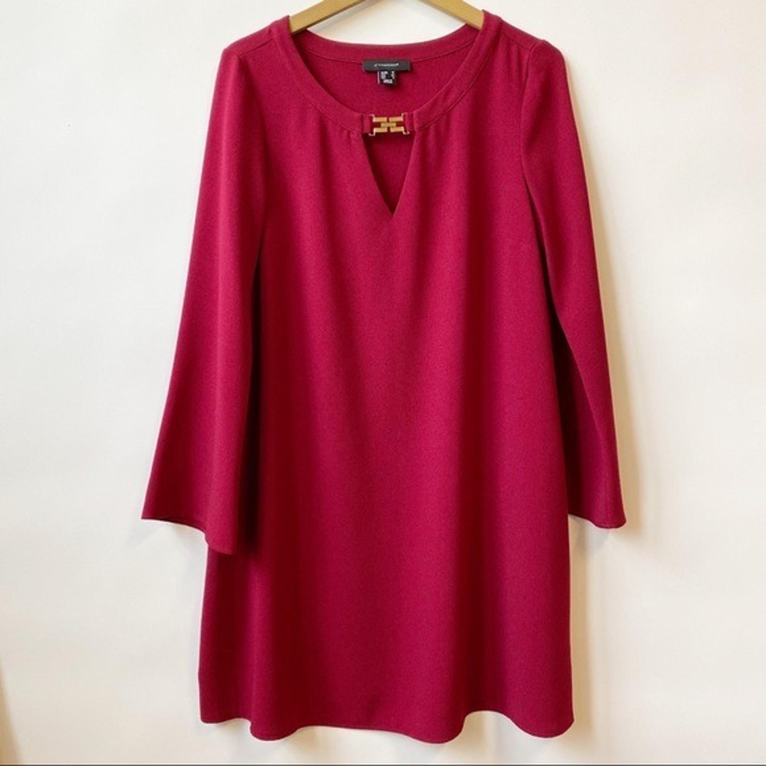 Atmosphere Pullover Long Sleeve Red Shift Mini Dress Women's Size 8