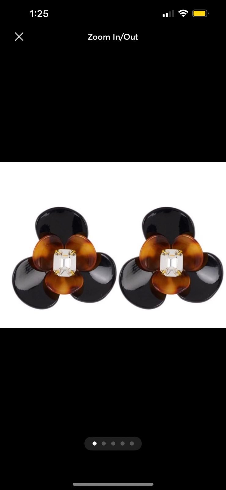 Henri Bendel Tortoise Shell Flower Statement Earrings