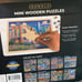 4-Pack Mini Wooden Puzzles & Tray - American Cities Set, 250 Piece Each, Assem