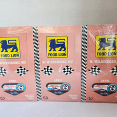 Vintage 1992 Food Lion N. Wilksboro N.C. Race Cards New Sealed. April