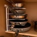 Pan Organizer Rack for Kitchen Cabinet and Counter, Bronze