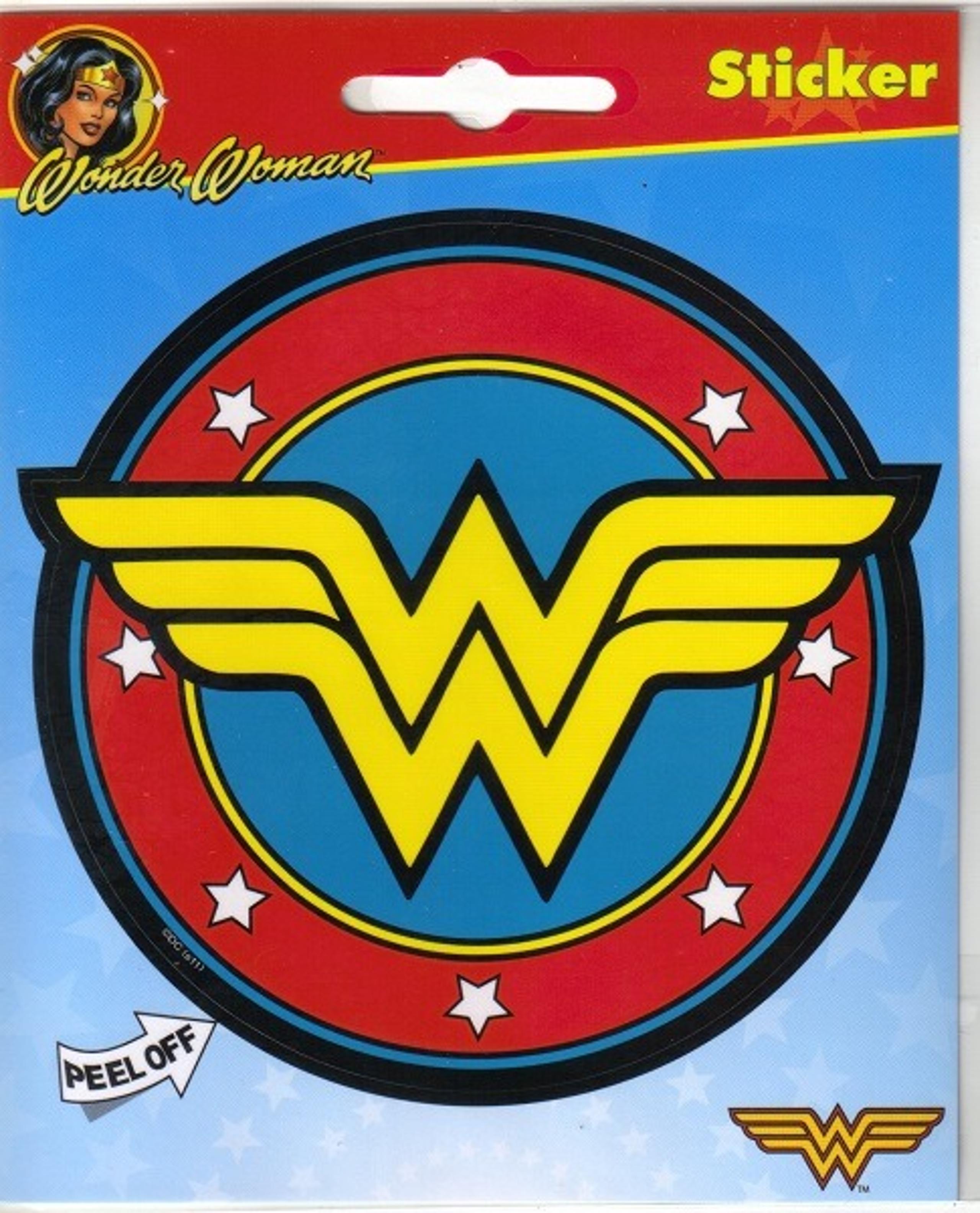 DC Comic's Wonder Woman Logo Peel Off Image Sticker Decal NEW UNUSED