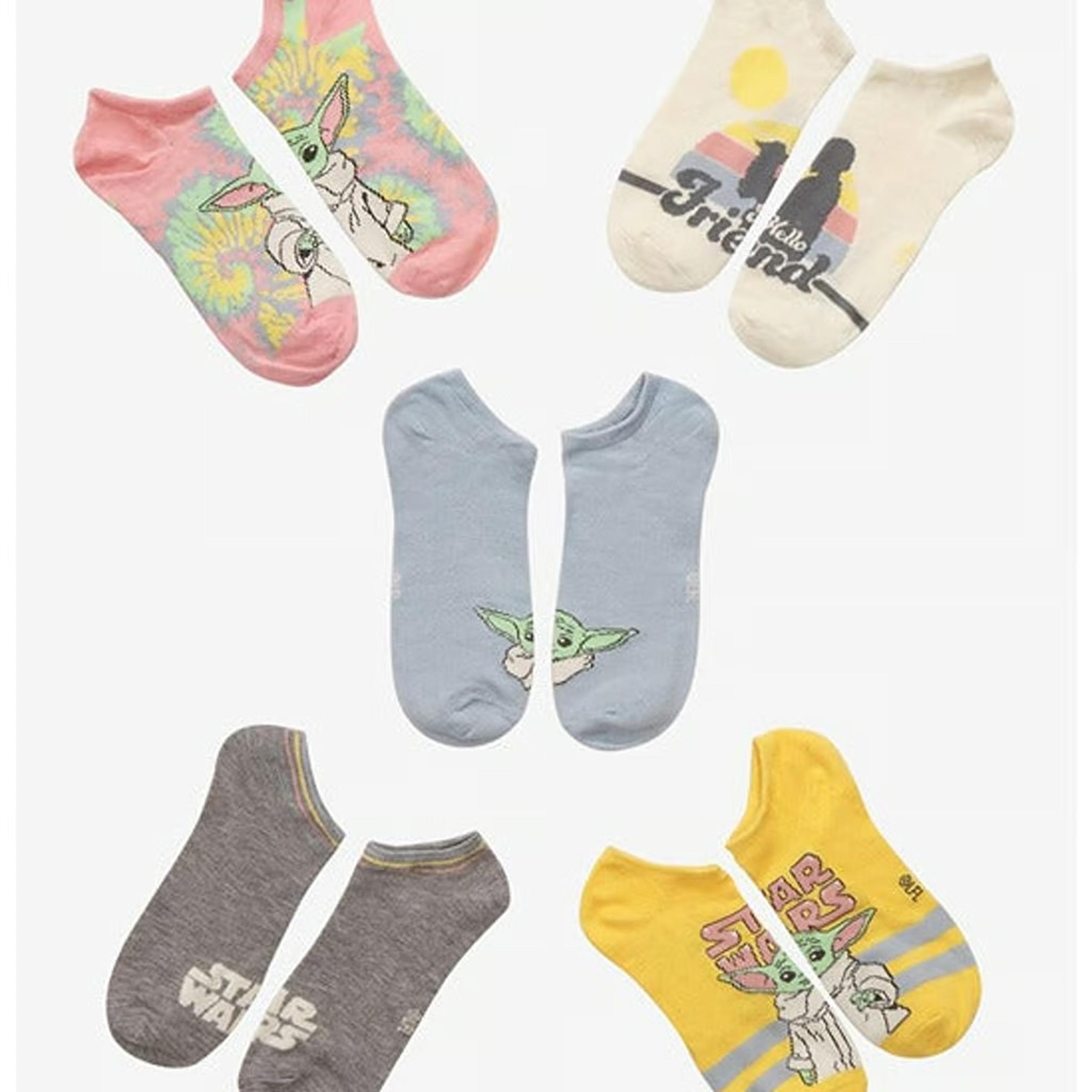 Star Wars The Mandalorian Grogu no show socks 5 Pair women's size 4-10