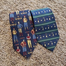 Tommy Hilfiger 100% italian silk golf club golfing vintage ties 4 navy blue