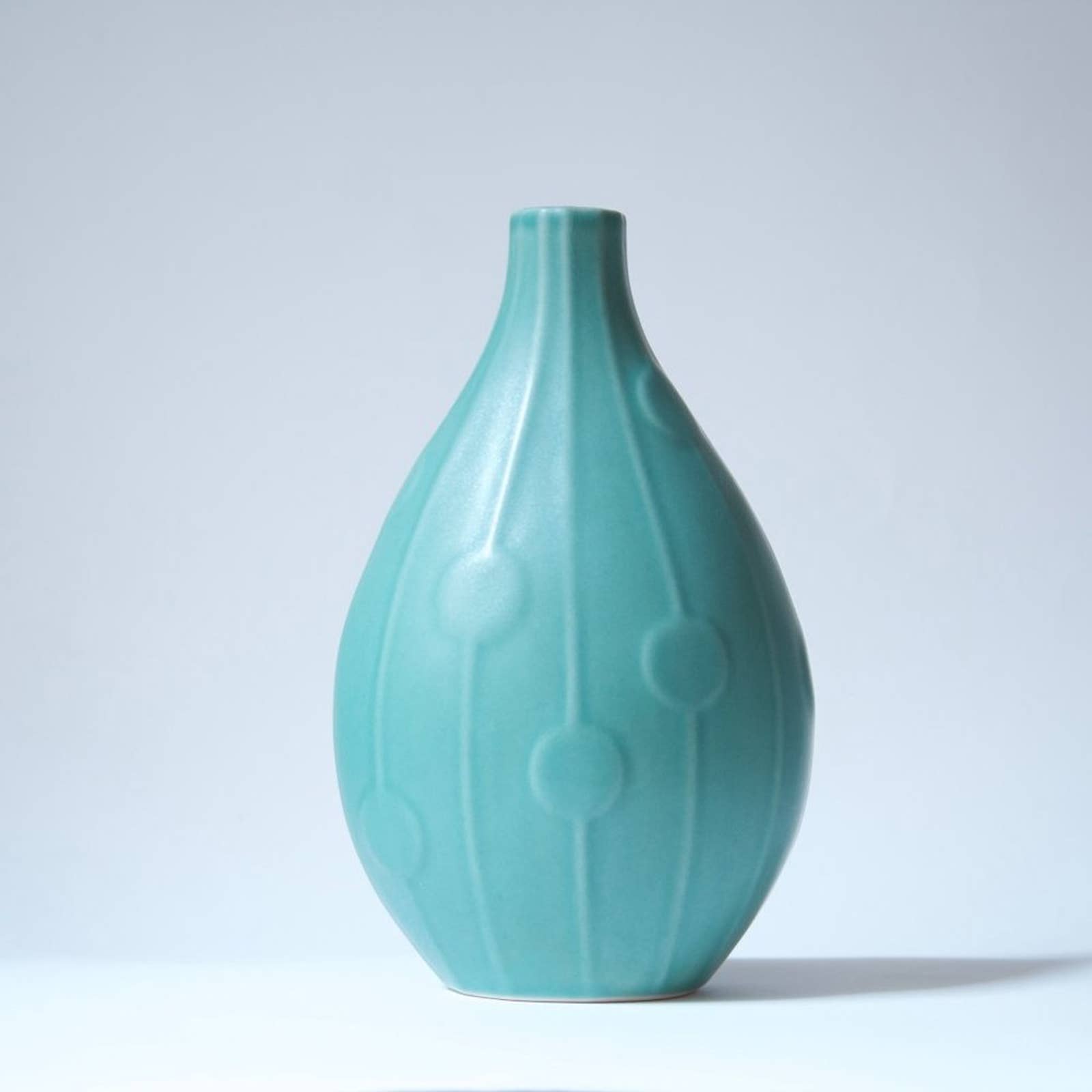Jonathan Adler Vase Abacus Green Stoneware Relief Collection