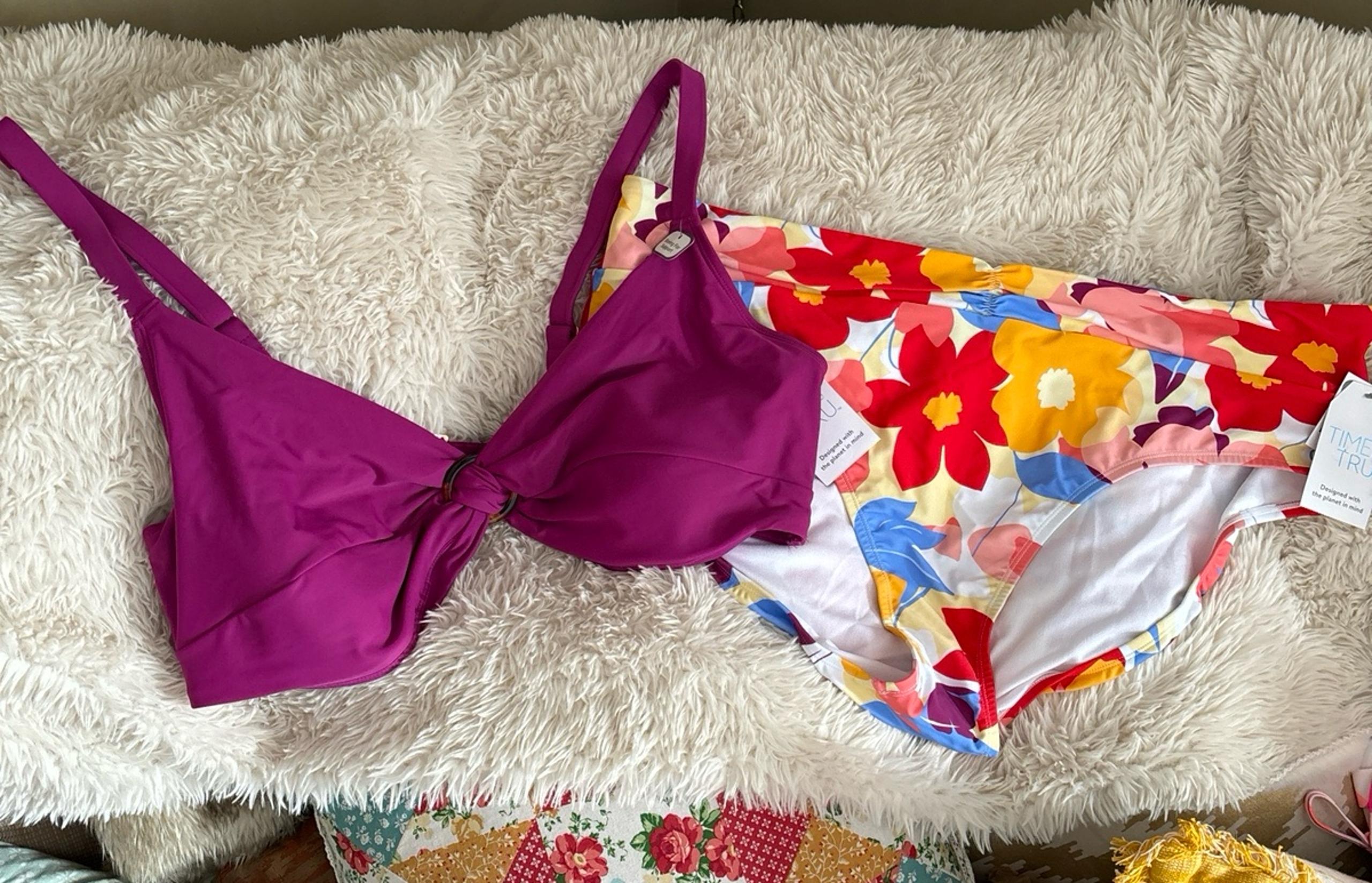 Time and Tru Women’s Plus Size High Waist Bikini Swimsuit NWT Sz 3XL