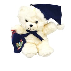 90s TB Trading Co Bear Holiday Blue Velvet Hat & Rocking Horse VTG Christmas Toy