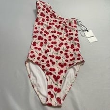 NWT Beth Richards Revolve Naomi Cherry One Piece One Shoulder Bathing Suit Small