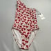 NWT Beth Richards Revolve Naomi Cherry One Piece One Shoulder Bathing Suit Small