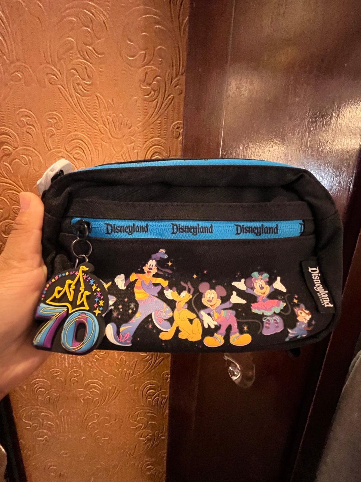 Disney Parks Disneyland 70th anniversary Black Collection Fanny Pack