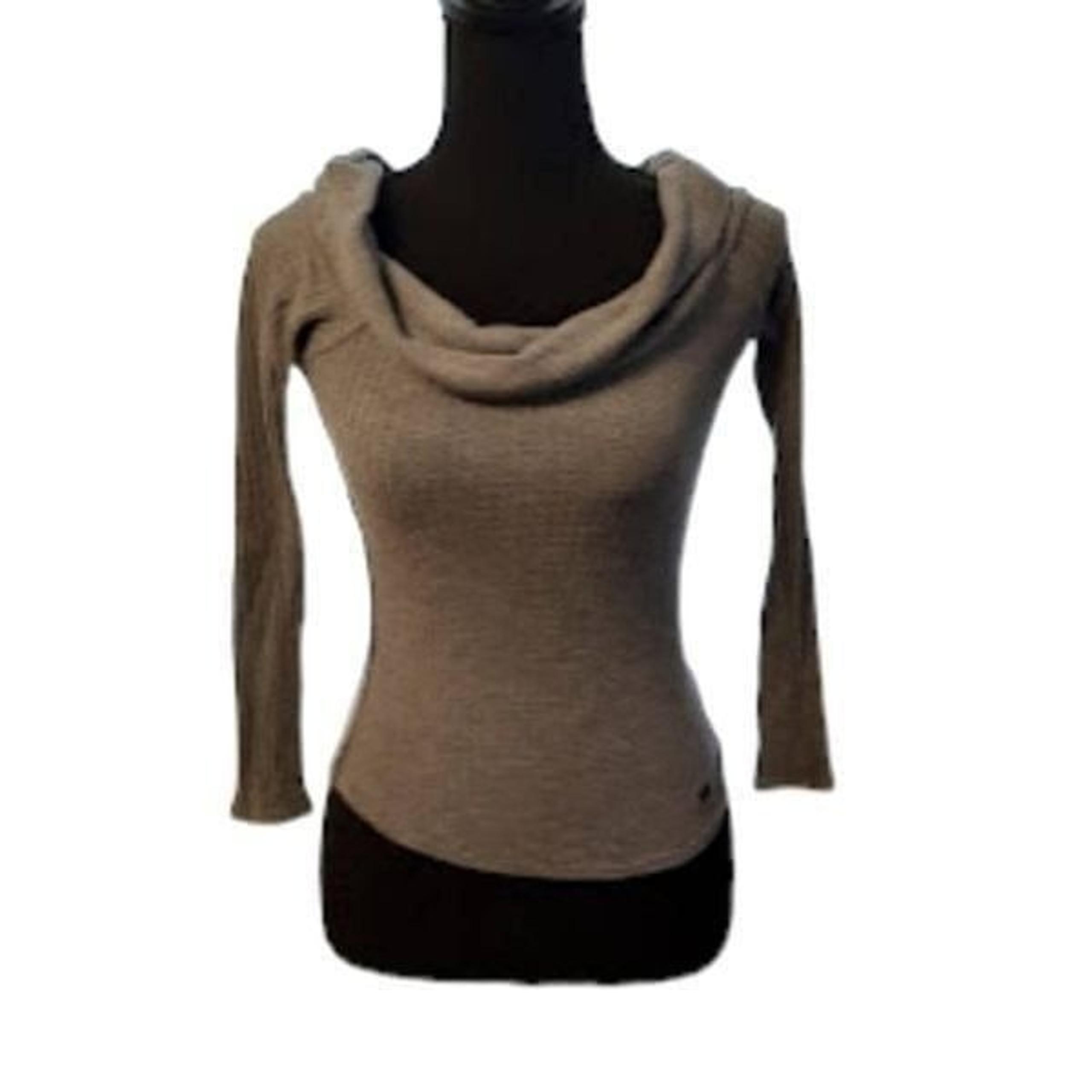 Hollister Wide Cowl Neck Waffle Knit Gray Sweater XS