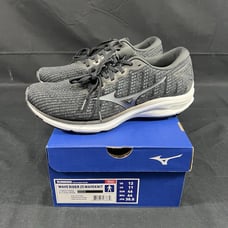 Size 12- Mizuno Mens Wave Rider 25 Waveknit Black READ DESCRIPTION