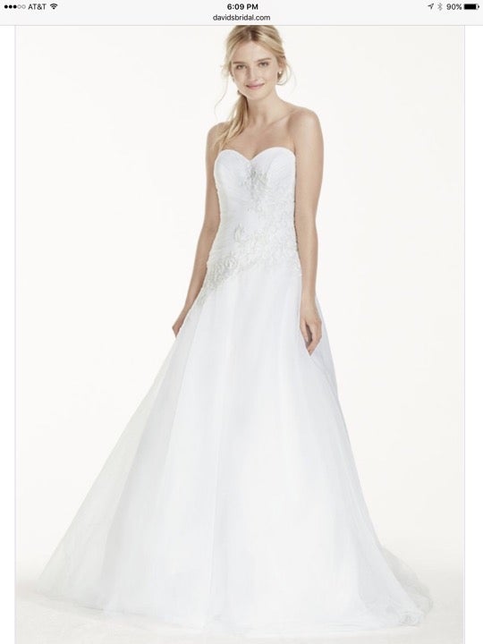 Strapless Tulle Wedding Dress with Lace
