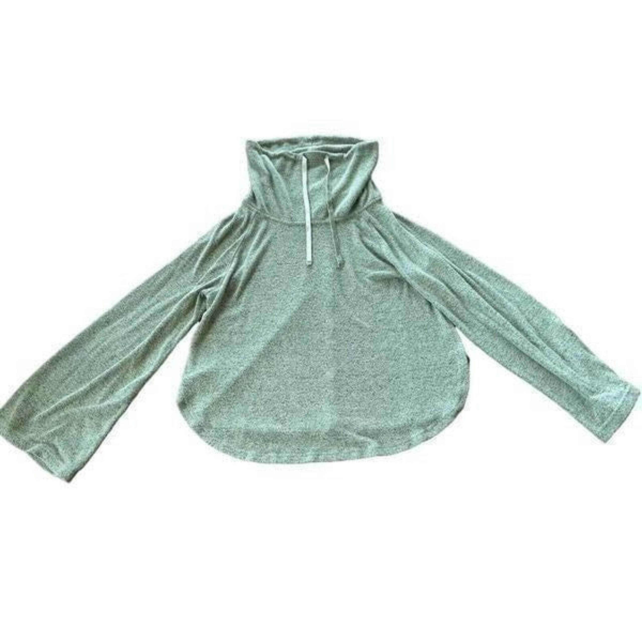 Gilligan & OMalley M Medium Green Cowl Neck Bell Sleeve Top Pullover Cozy Lounge
