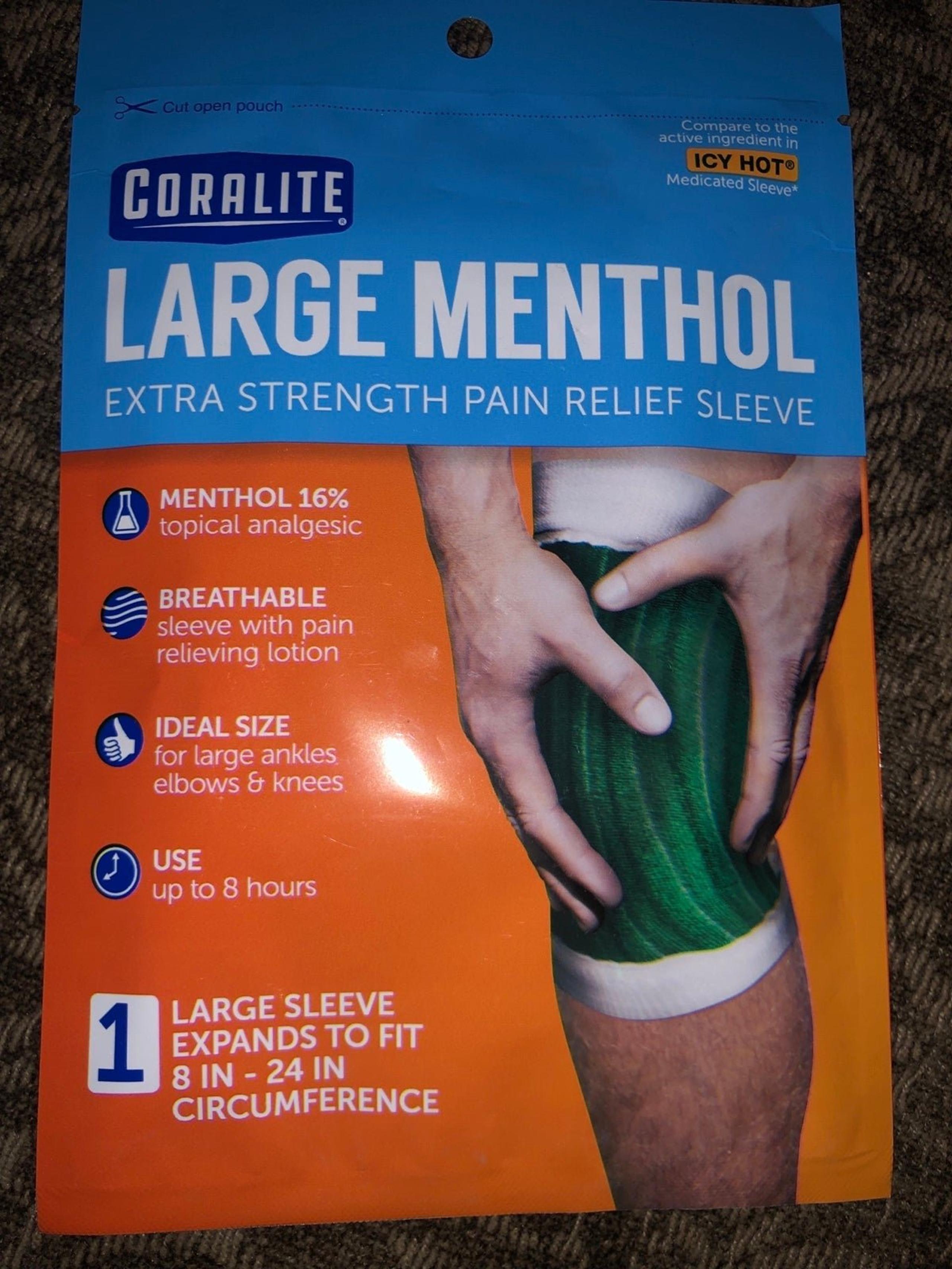 Coralite Large Menthol Extra Strength Pain Relief Sleeve