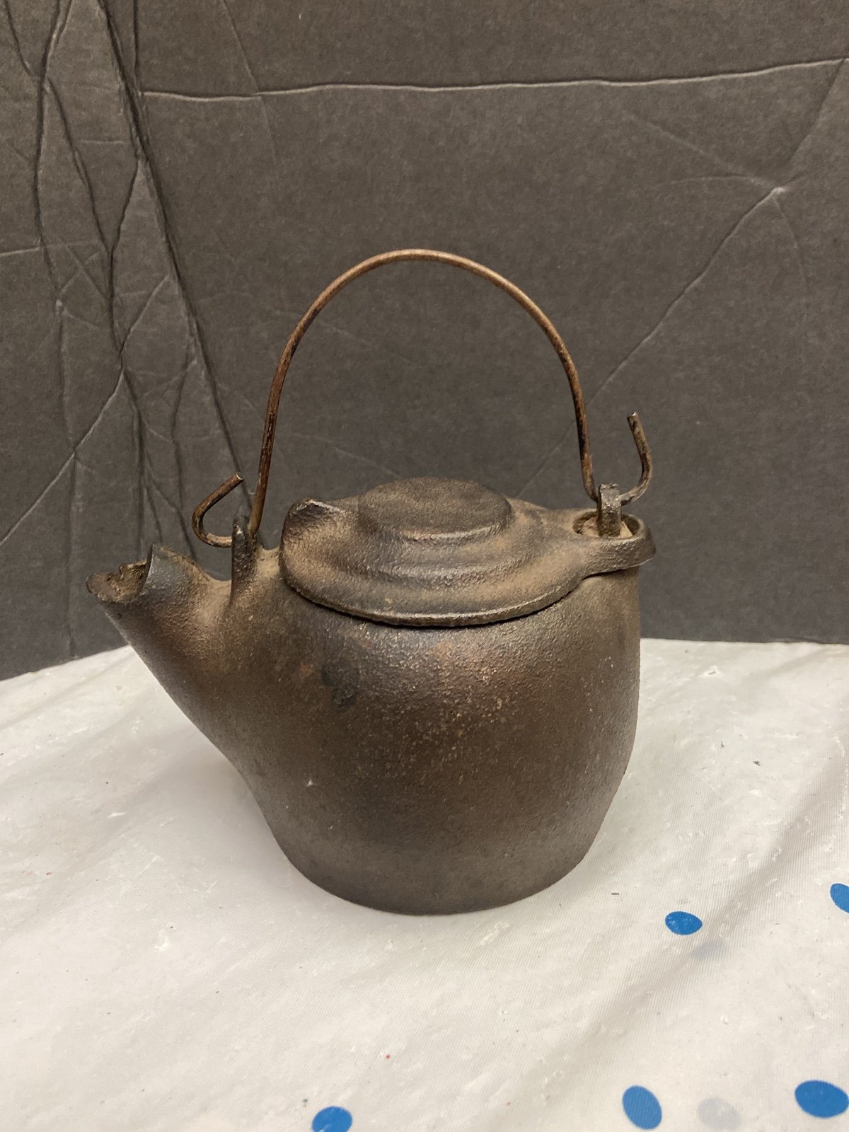 Vintage cast iron kettle